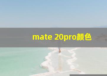 mate 20pro颜色